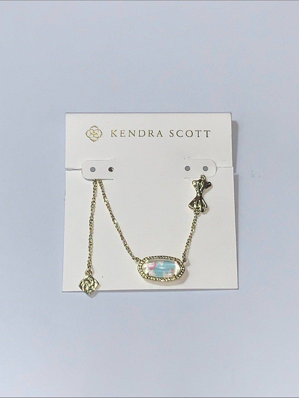 Kendra Scott Gold Plated Necklace with Iridescent Opal Stone